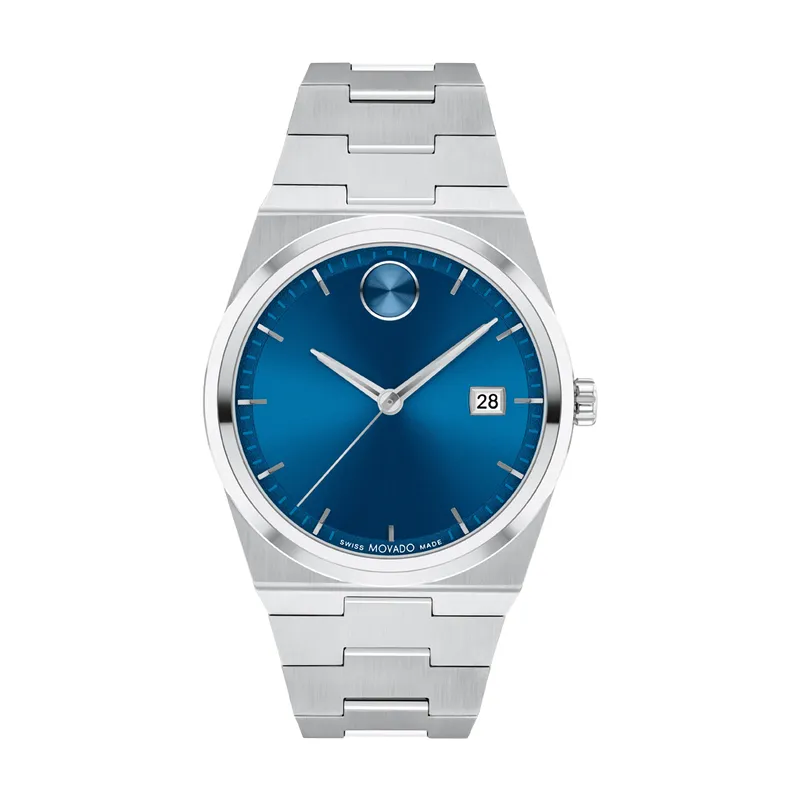 Movado Bold Quest Mens Stainless Steel Blue Dial Watch