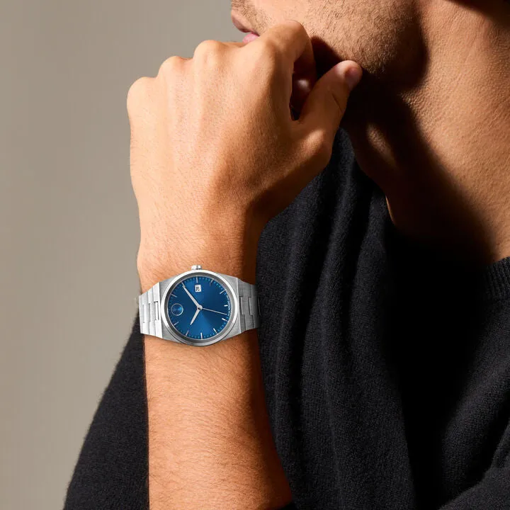 Movado Bold Quest Mens Stainless Steel Blue Dial Watch