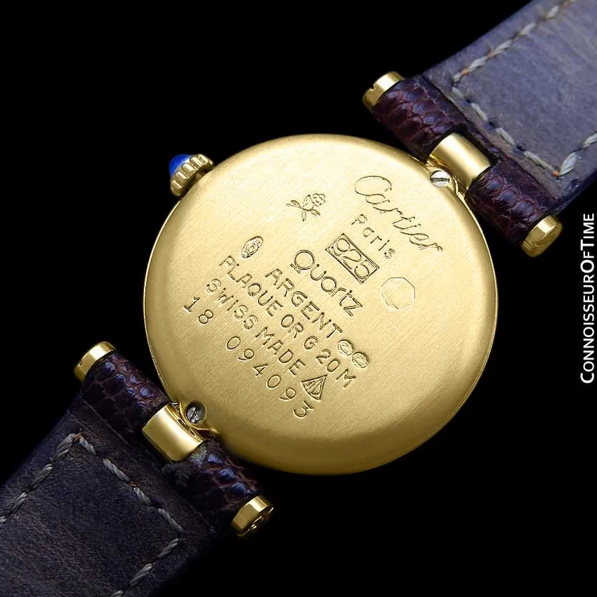 Must De Cartier Vendome Ladies Vermeil Watch - 18K Gold Over Sterling Silver