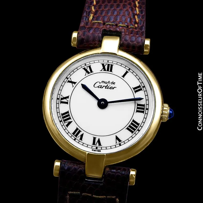 Must De Cartier Vendome Ladies Vermeil Watch - 18K Gold Over Sterling Silver