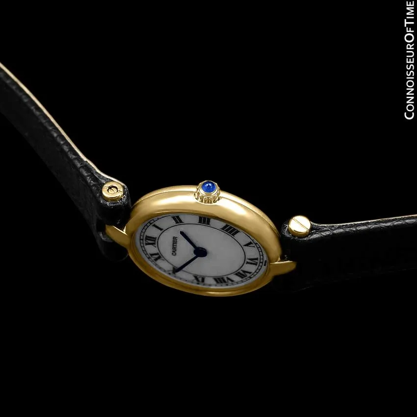 Must De Cartier Vendome Ladies Vermeil Watch - 18K Gold Over Sterling Silver
