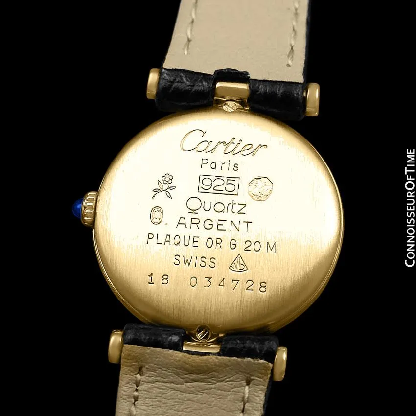 Must De Cartier Vendome Ladies Vermeil Watch - 18K Gold Over Sterling Silver