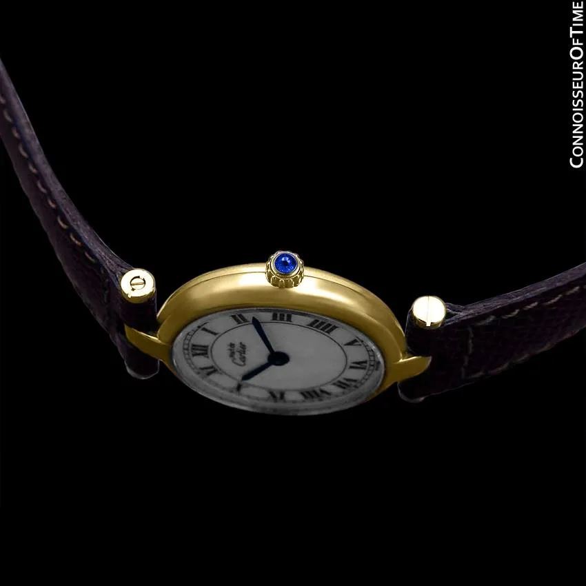 Must De Cartier Vendome Ladies Vermeil Watch - 18K Gold Over Sterling Silver