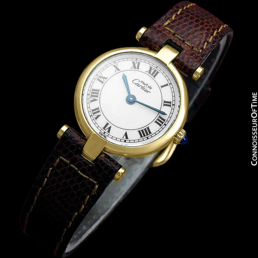 Must De Cartier Vendome Ladies Vermeil Watch - 18K Gold Over Sterling Silver