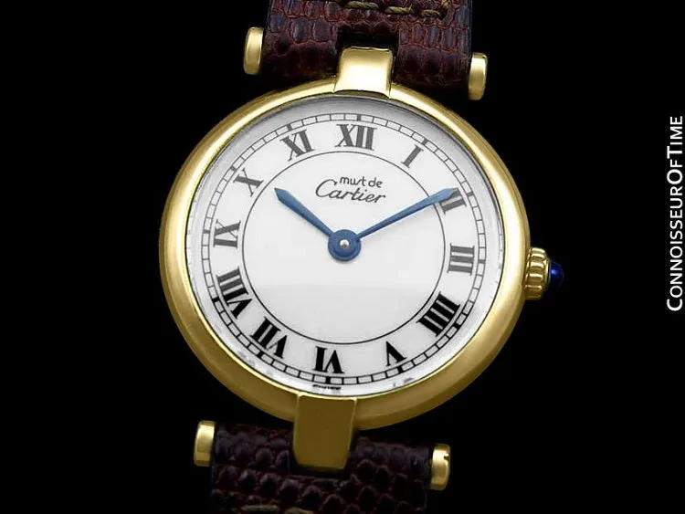 Must De Cartier Vendome Ladies Vermeil Watch - 18K Gold Over Sterling Silver