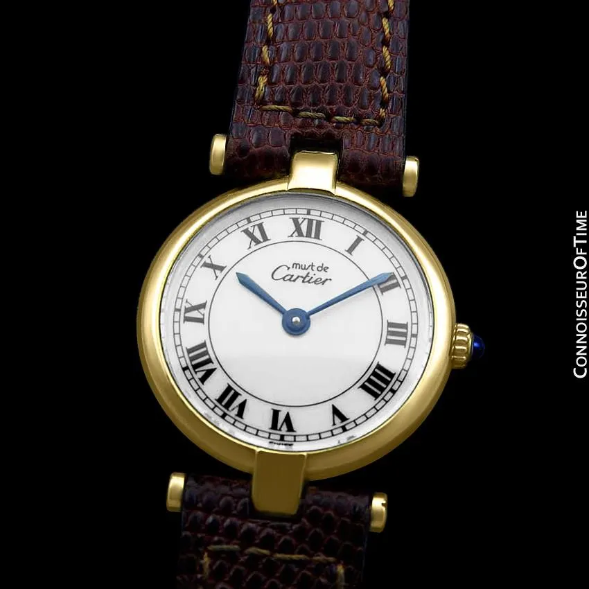 Must De Cartier Vendome Ladies Vermeil Watch - 18K Gold Over Sterling Silver