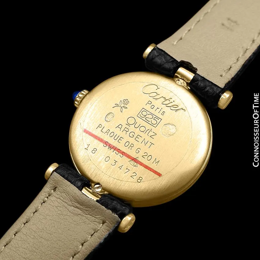 Must De Cartier Vendome Ladies Vermeil Watch - 18K Gold Over Sterling Silver