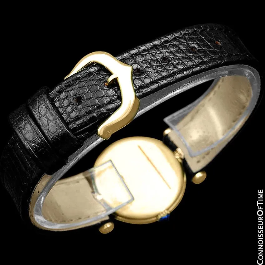 Must De Cartier Vendome Ladies Vermeil Watch - 18K Gold Over Sterling Silver