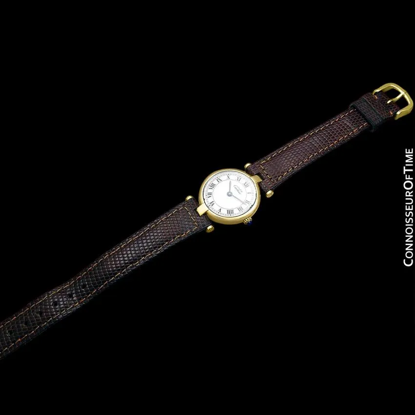 Must De Cartier Vendome Ladies Vermeil Watch - 18K Gold Over Sterling Silver