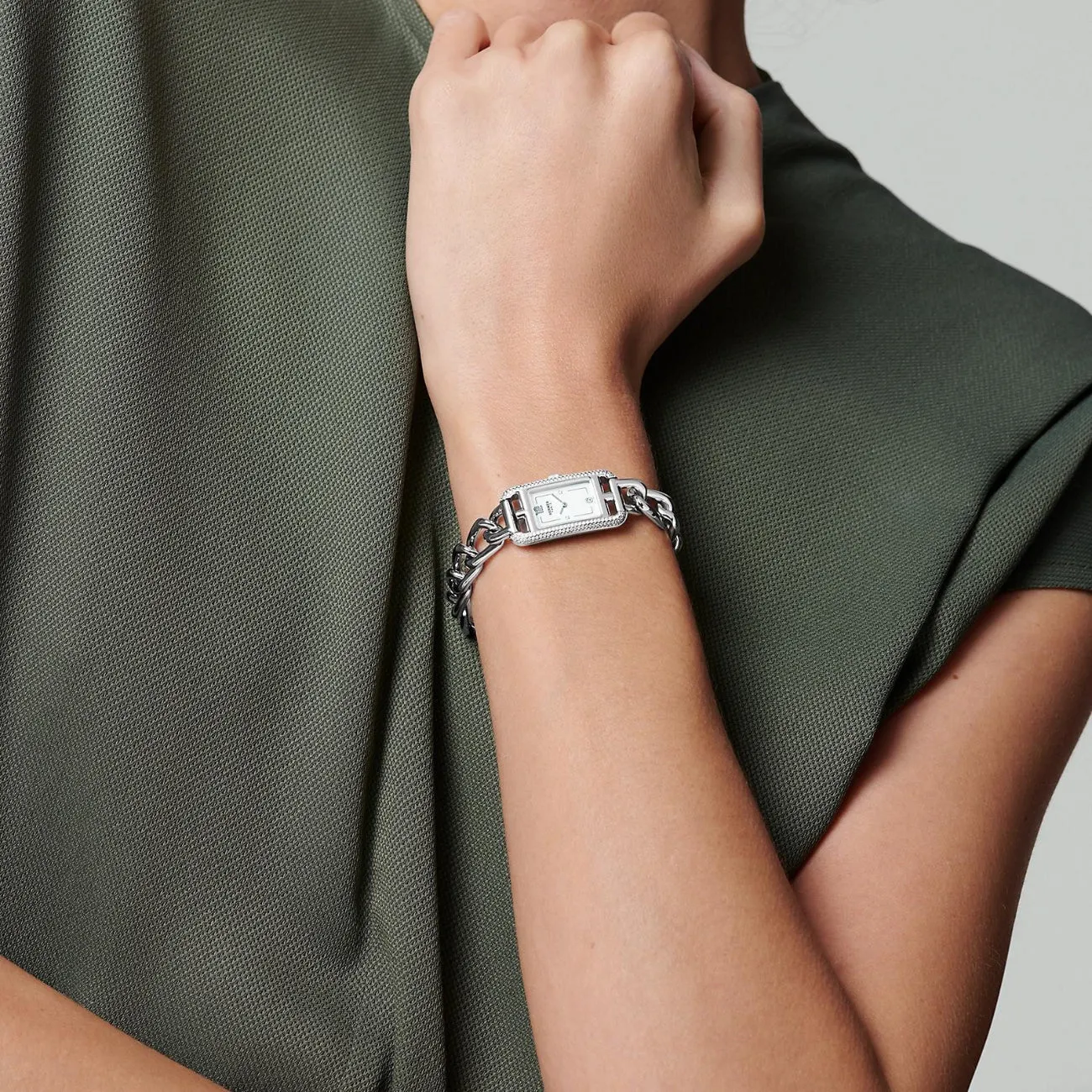 NANTUCKET - MOTHER OF PEARL DIAMOND SET SMALL WATCH