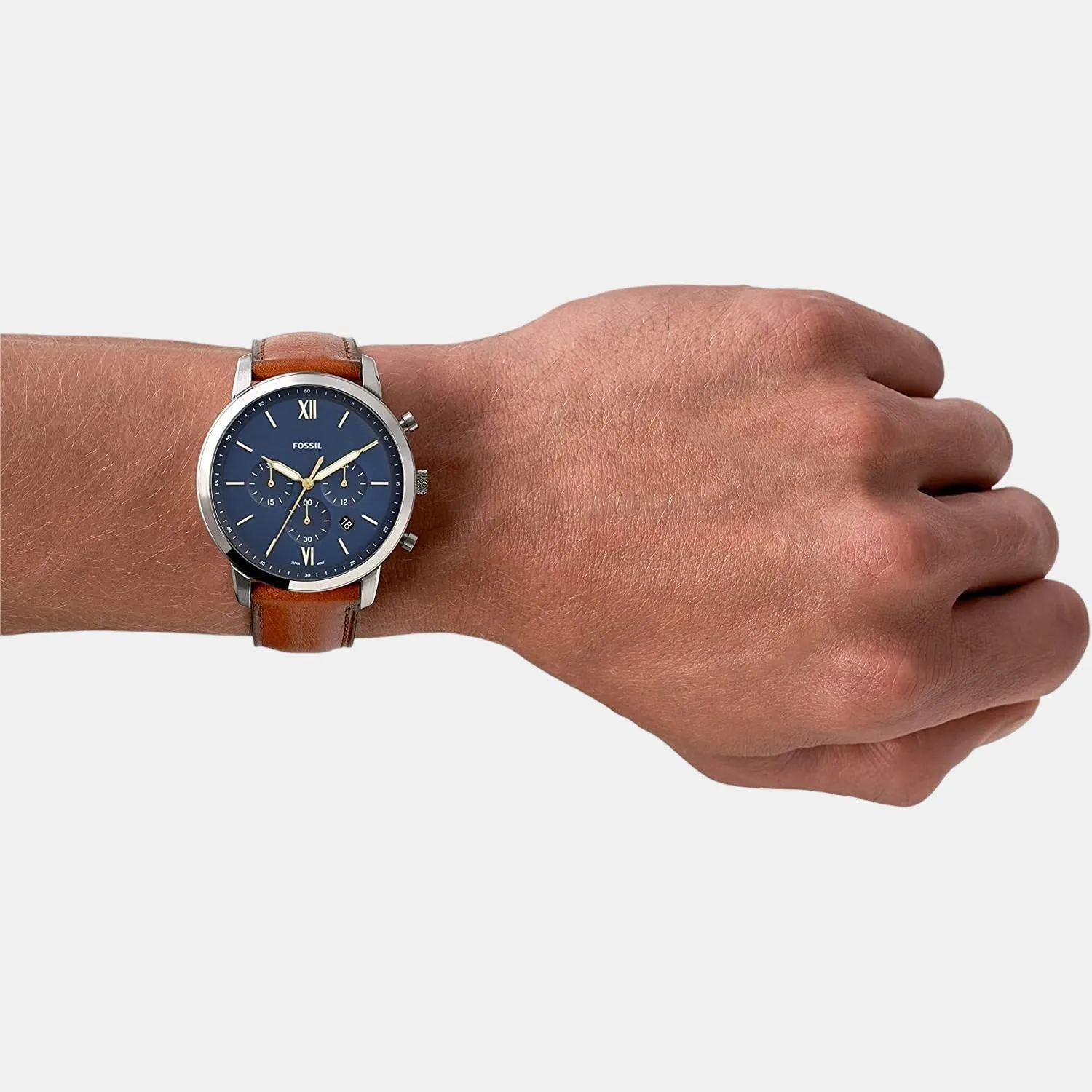 Neutra Men Quartz Blue Dial Chronograph Leather Watch FS5453