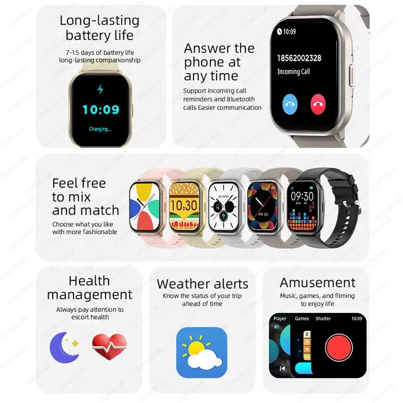 New For Xiaomi 100  Sports Mode Smart Watch Men Women Heart Rate Blood Pressure HD Bluetooth Call Waterproof Sports Smart Watch
