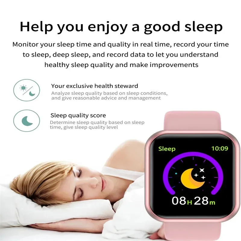New Smart Watch Color Screen Step Counting Multi Sport Mode Message Reminder Photography Music Remote Control Smartwatch Y68 D20