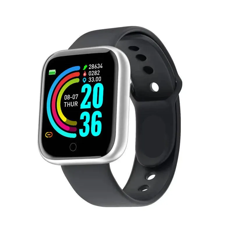 New Smart Watch Color Screen Step Counting Multi Sport Mode Message Reminder Photography Music Remote Control Smartwatch Y68 D20