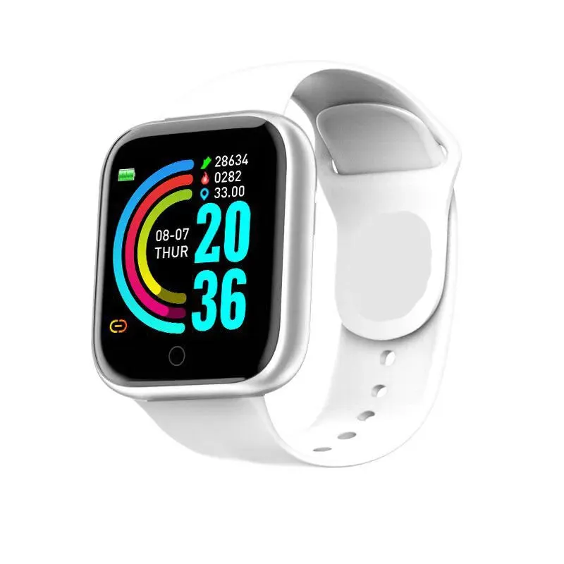 New Smart Watch Color Screen Step Counting Multi Sport Mode Message Reminder Photography Music Remote Control Smartwatch Y68 D20