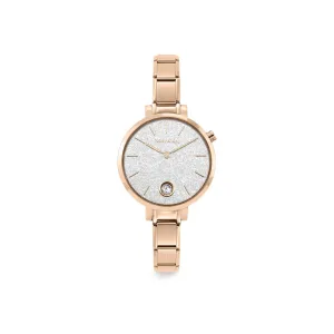 Nomination Paris Rose Gold PVD Watch with Silver Glitter