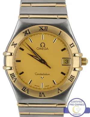 Omega Constellation 1212.10.00 33.5mm Two-Tone 'Full Bar' Quartz Date Watch