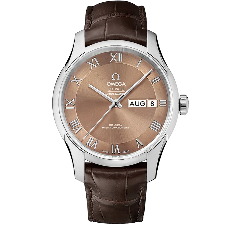 Omega De Ville Hour Vision 41 mm, steel on leather strap