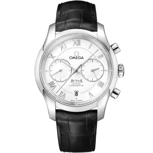 Omega De Ville Hour Vision 42 mm, steel on leather strap
