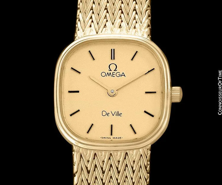 Omega De Ville Ladies Bracelet Dress Quartz Watch - 18K Gold Plated & Stainless Steel