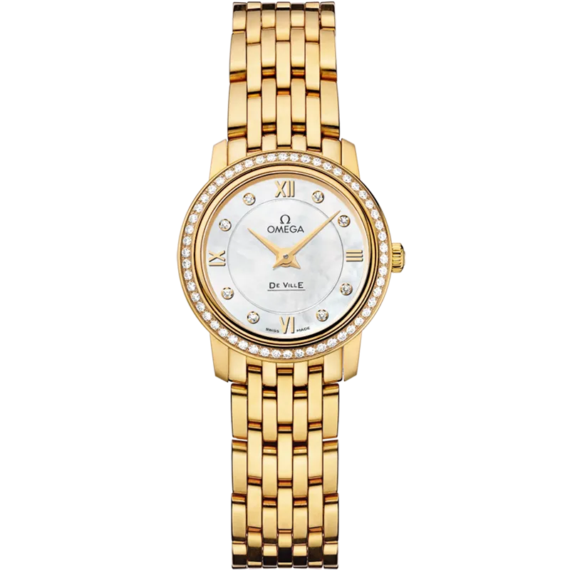Omega De Ville Prestige 24.4 mm, yellow gold on yellow gold