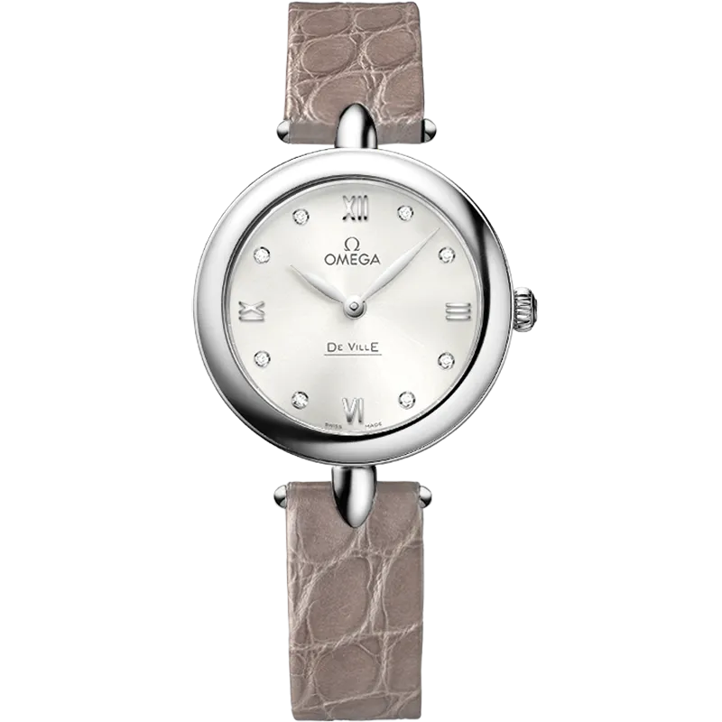 Omega De Ville Prestige 27.4 mm, steel on leather strap