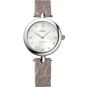 Omega De Ville Prestige 27.4 mm, steel on leather strap