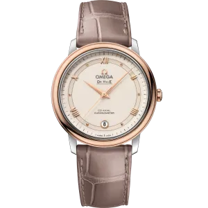 Omega De Ville Prestige 36.8 mm, steel - red gold on leather strap