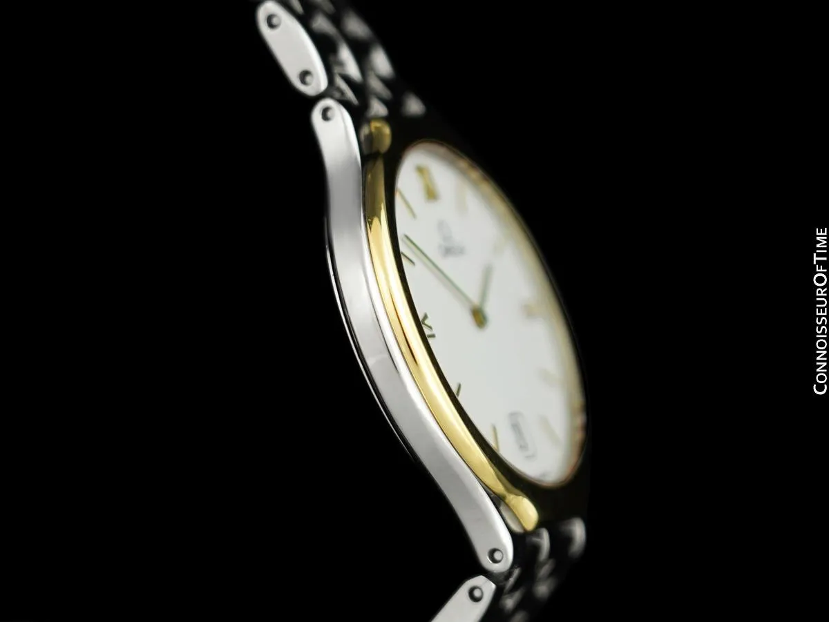 Omega De Ville "SYMBOL" Mens Stainless Steel & Solid 18K Gold Watch - Papers & Tag