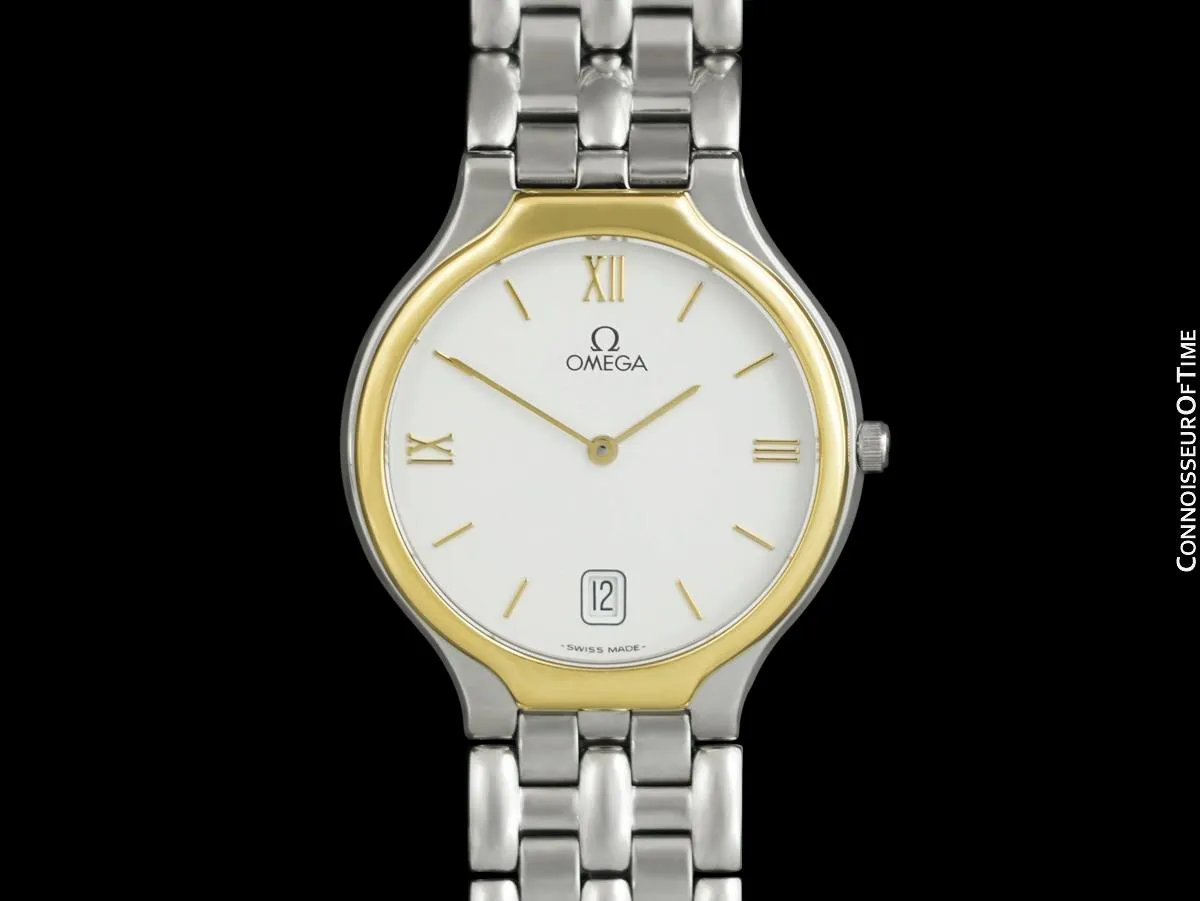 Omega De Ville "SYMBOL" Mens Stainless Steel & Solid 18K Gold Watch - Papers & Tag