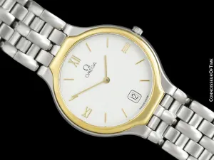 Omega De Ville "SYMBOL" Mens Stainless Steel & Solid 18K Gold Watch - Papers & Tag