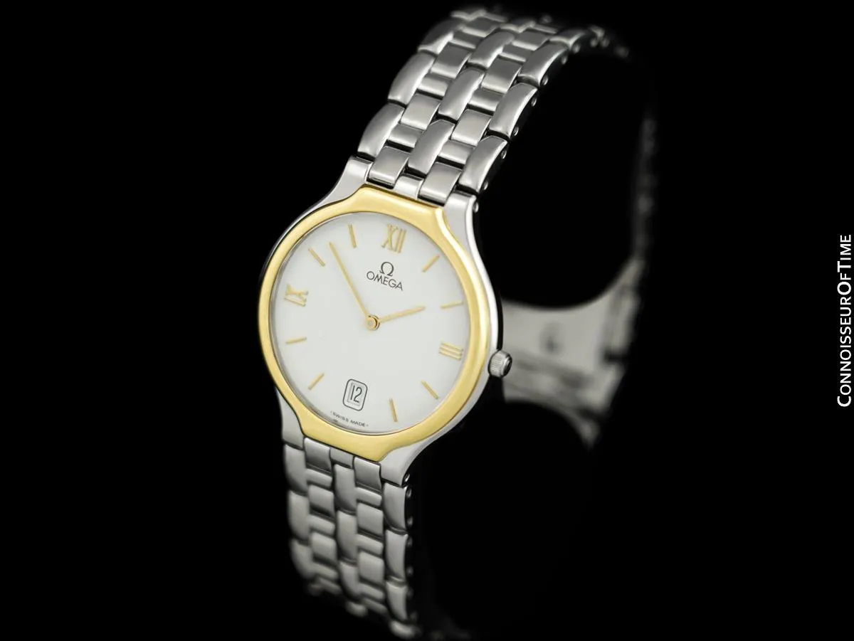 Omega De Ville "SYMBOL" Mens Stainless Steel & Solid 18K Gold Watch - Papers & Tag