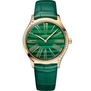 Omega De Ville Trésor 36 mm, Moonshine™ gold on leather strap