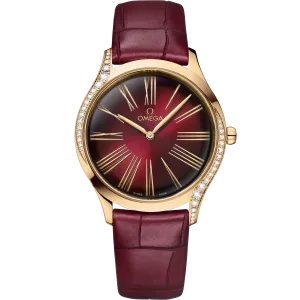 Omega De Ville Trésor 36 mm, Moonshine™ gold on leather strap