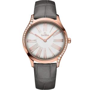 Omega De Ville Trésor 36 mm, Sedna™ gold on leather strap