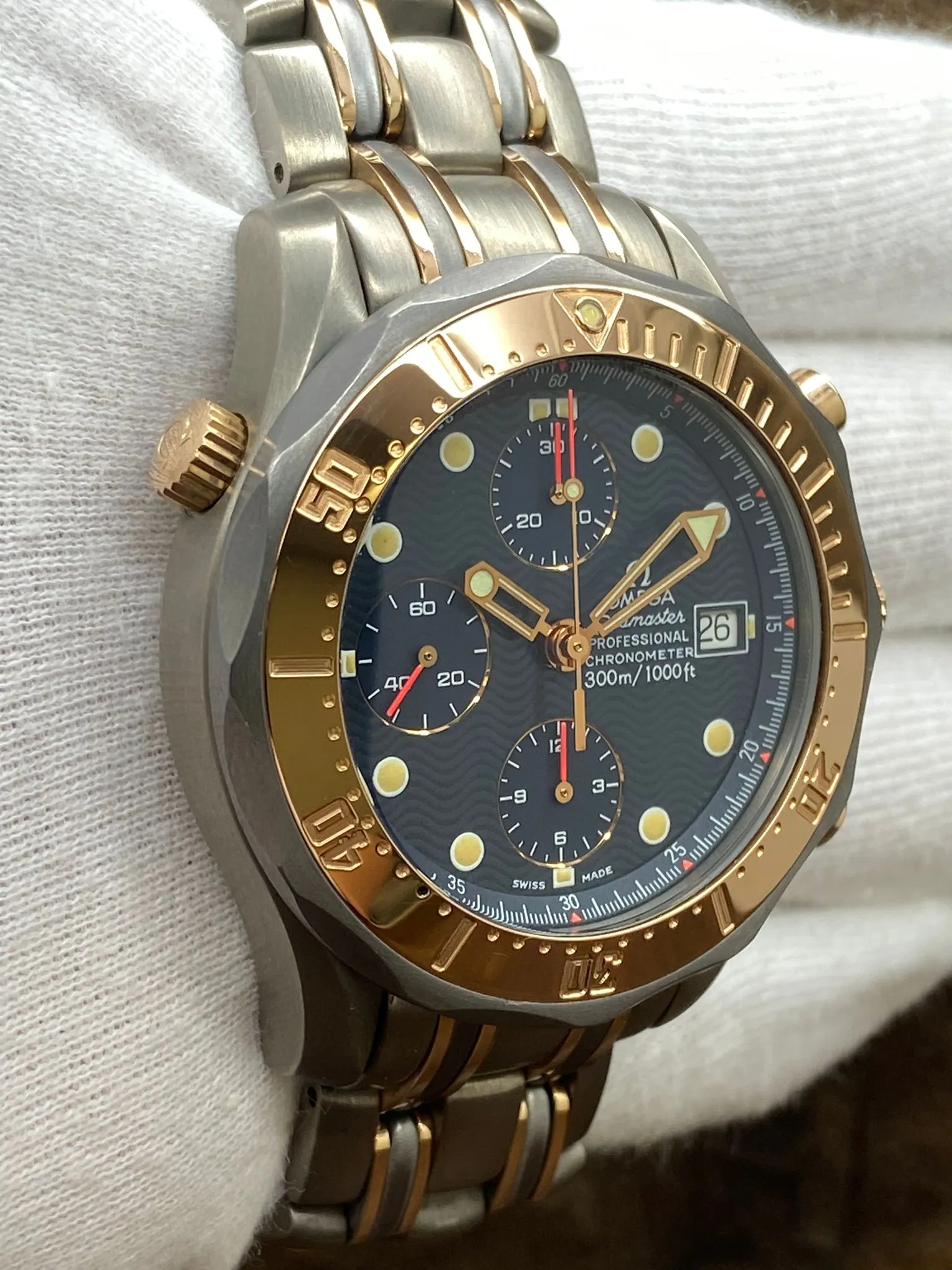 Omega Seamaster Titanium & Gold 2297.80.00 Blue Dial Automatic Men's Watch