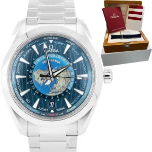 Omega Seamaster Worldtimer Aqua Terra 43mm Steel Blue 220.10.43.22.03.001 CARD