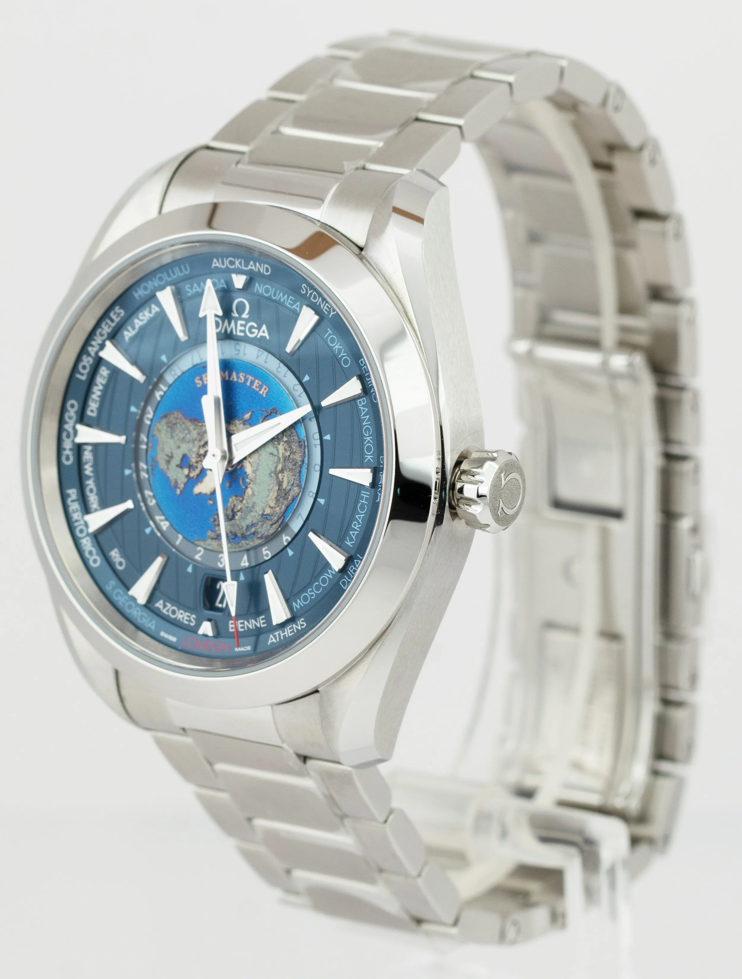 Omega Seamaster Worldtimer Aqua Terra 43mm Steel Blue 220.10.43.22.03.001 CARD