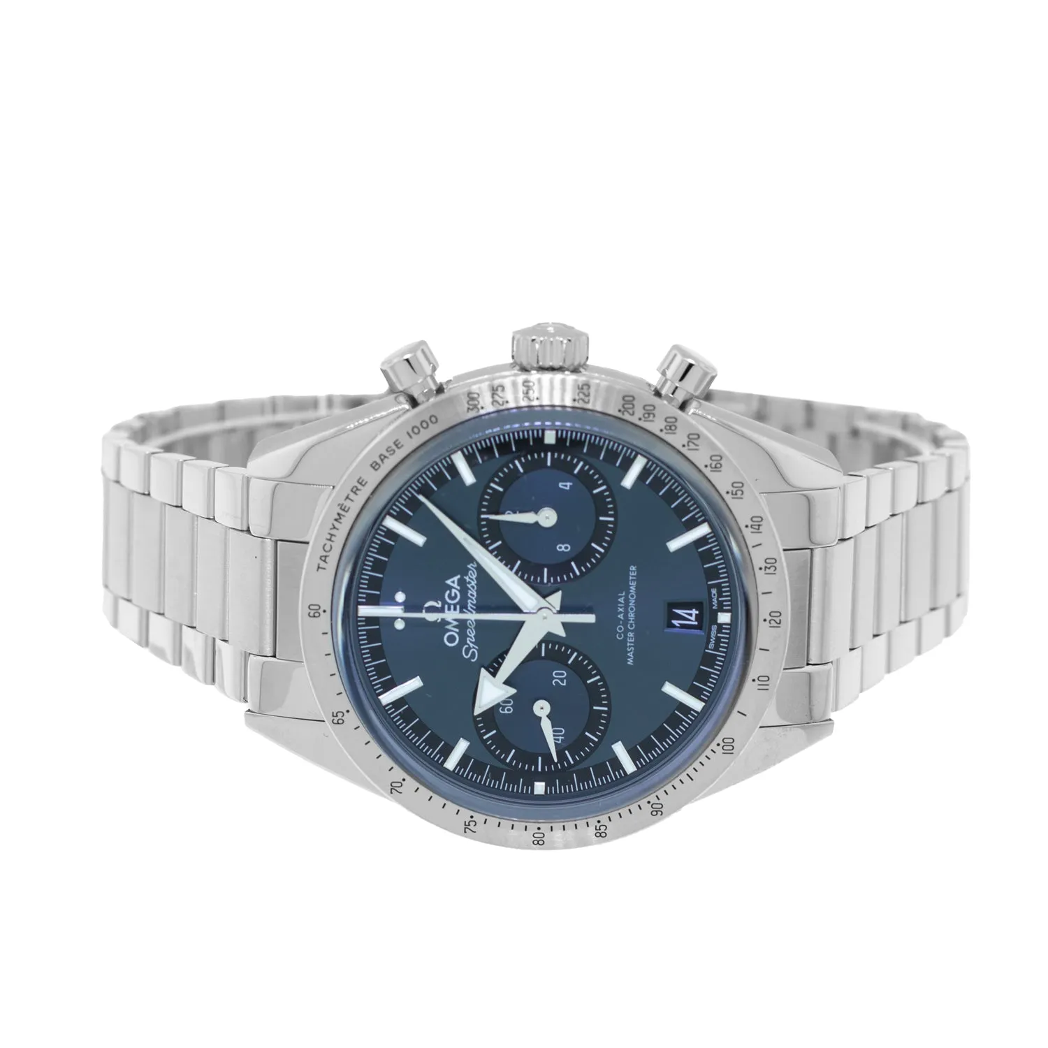 Omega Speedmaster Chronograph 40.5mm Stainless Steel Blue Index Dial 332.10.41.51.03.001