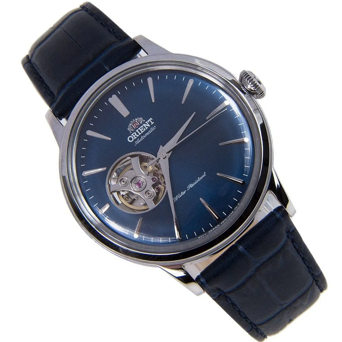 Orient Mechanical Blue Open Heart RA-AG0005L10B RA-AG0005L Leather Watch