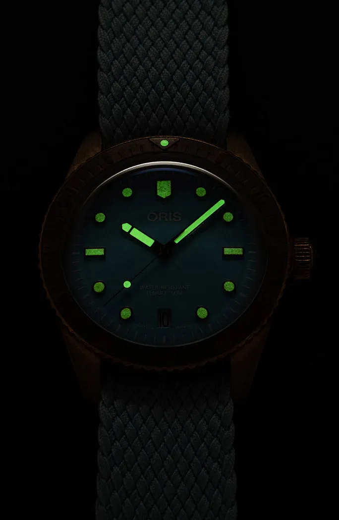 Oris Divers Sixty Five Cotton Candy Bronze Sky Blue