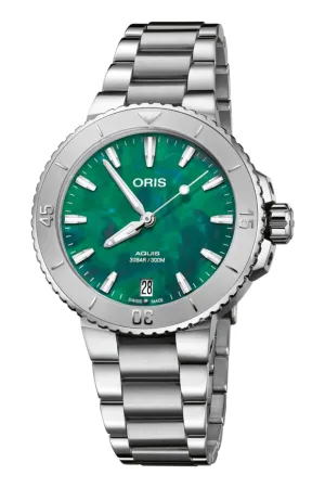 Oris x Bracenet Aquis 36.5mm Steel Unisex Watch 01 733 7770 4137-07 8 18 05P