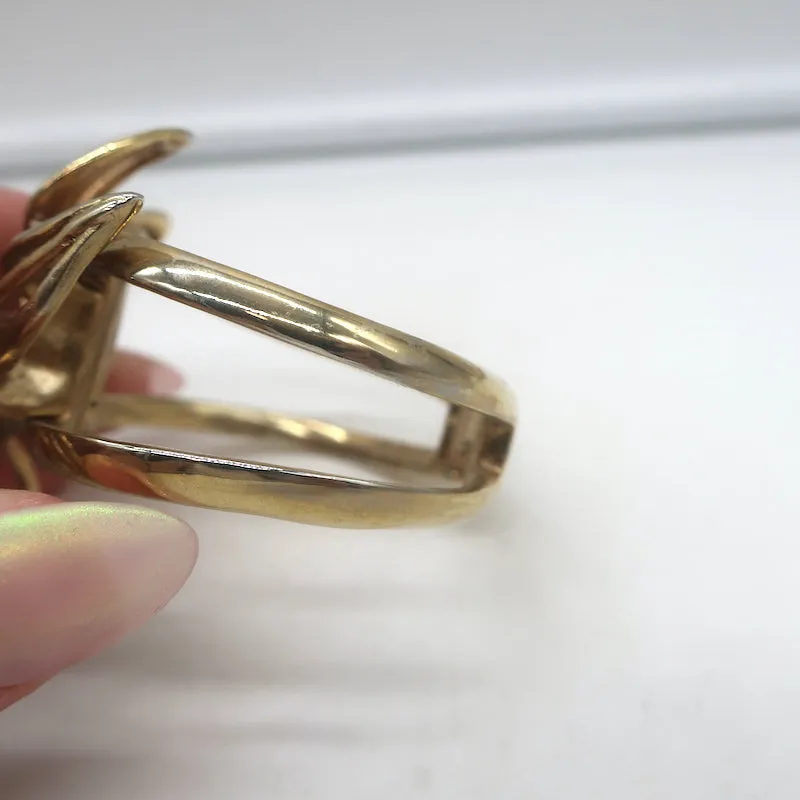 Oscar de la Renta Flower Cuff Bracelet Gold-Plated