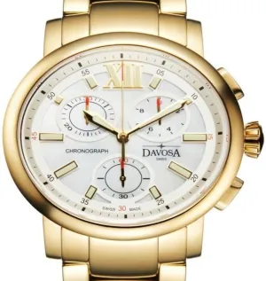 Oval Edition Quartz Chronograph White PVD Gold Ladies Watch 16857915