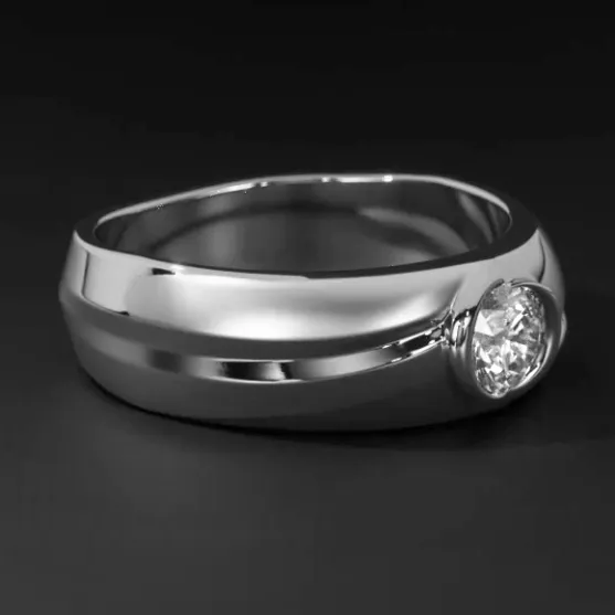 Oval Mined Diamond Ring Mens Jewelry Bezel