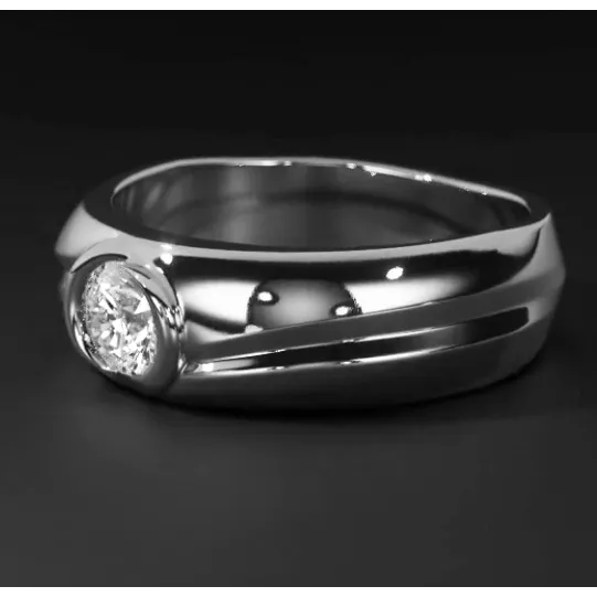 Oval Mined Diamond Ring Mens Jewelry Bezel