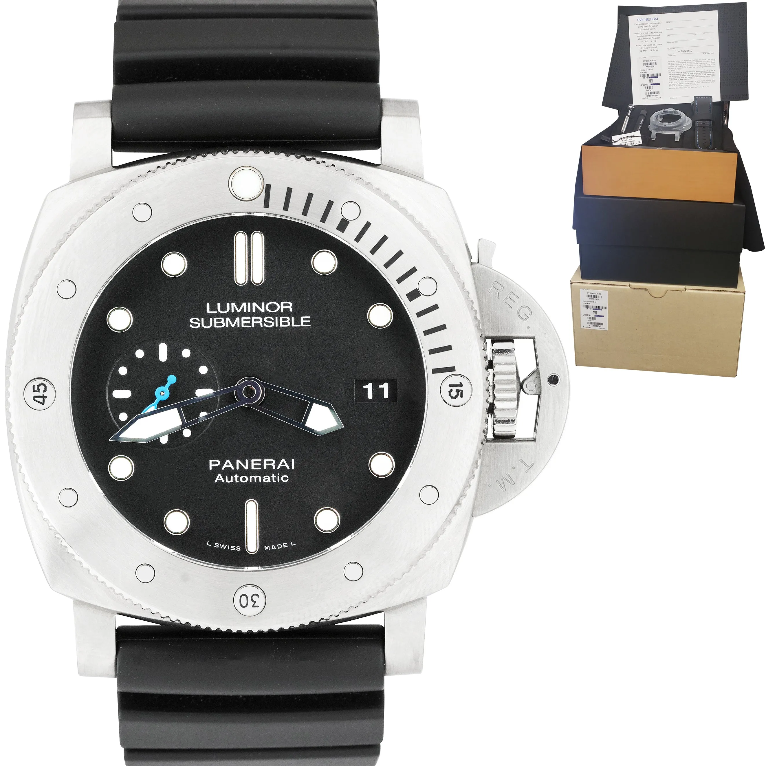 Panerai Luminor Submersible 1950 Titanium 47mm Automatic Watch PAM01305 FULL SET