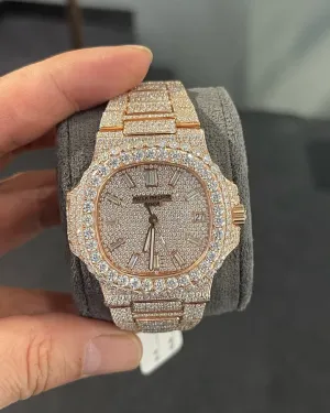 Patek Philippe Moissanite Diamond Watch Handmade | W 266