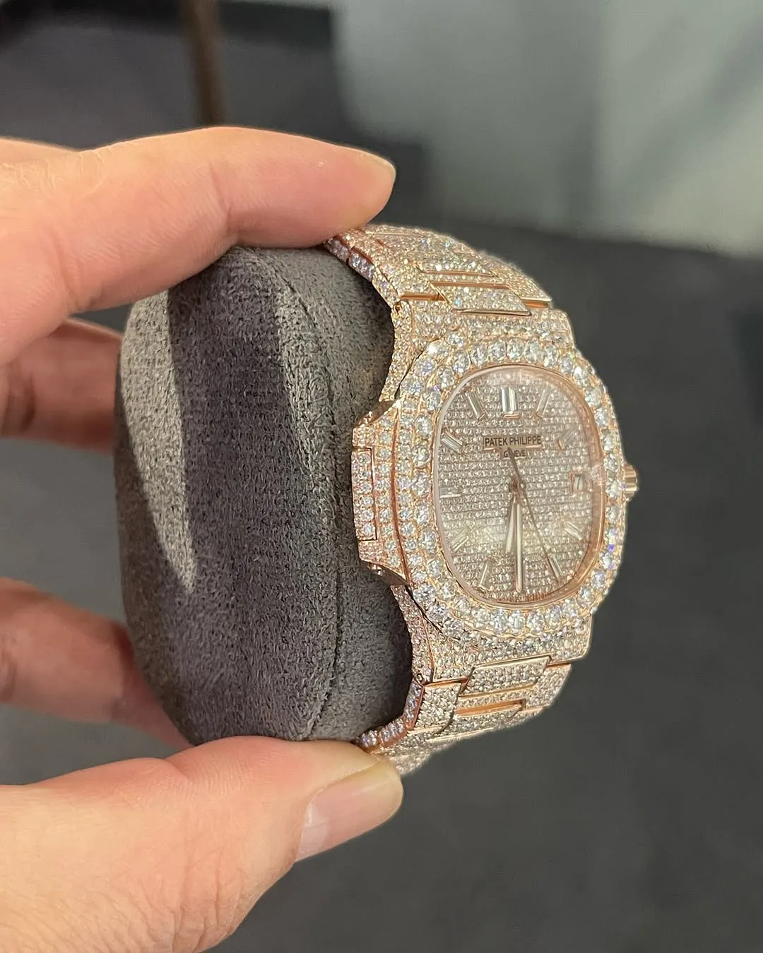 Patek Philippe Moissanite Diamond Watch Handmade | W 266