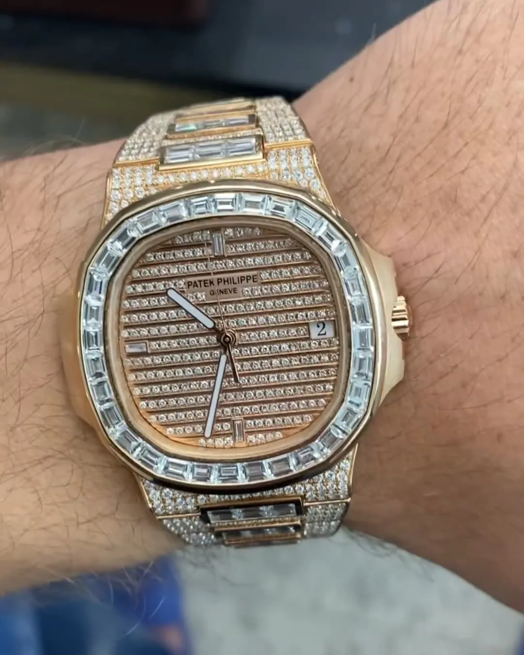 Patek Philippe Moissanite Diamond Watch Handmade | W 277